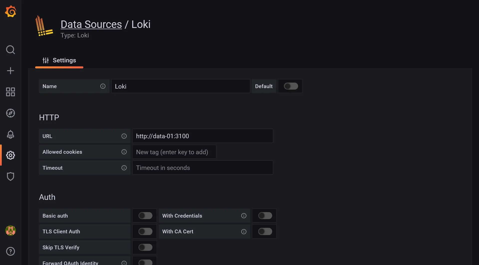 Grafana loki datasource