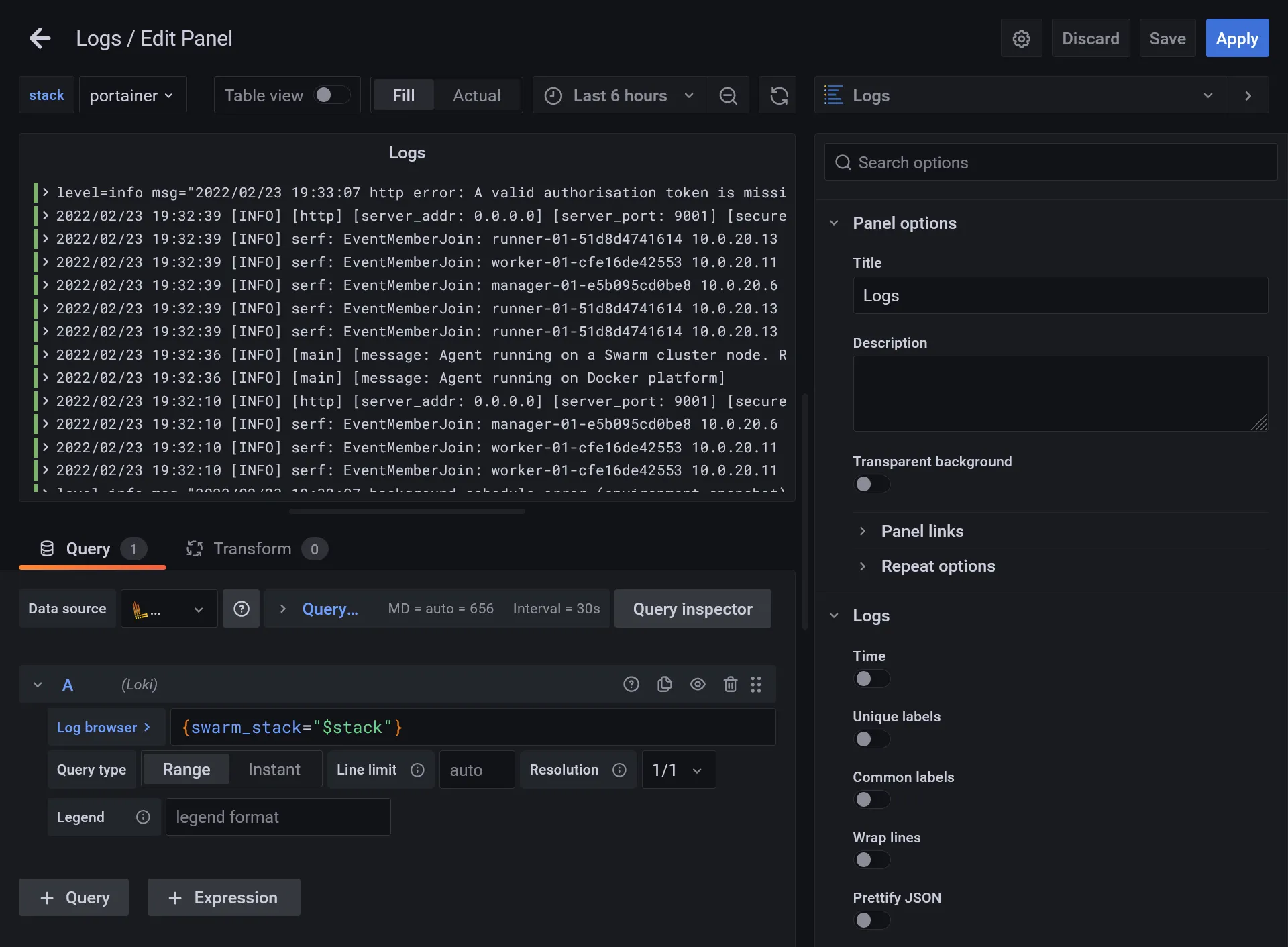 Grafana loki datasource