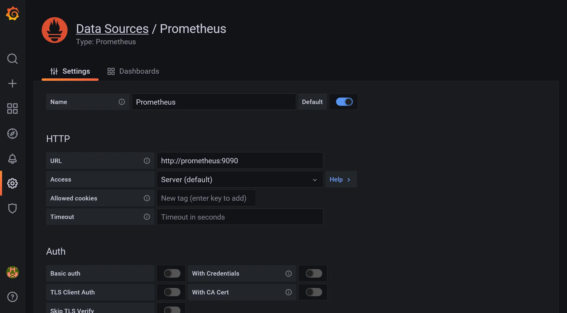 Grafana prometheus datasource
