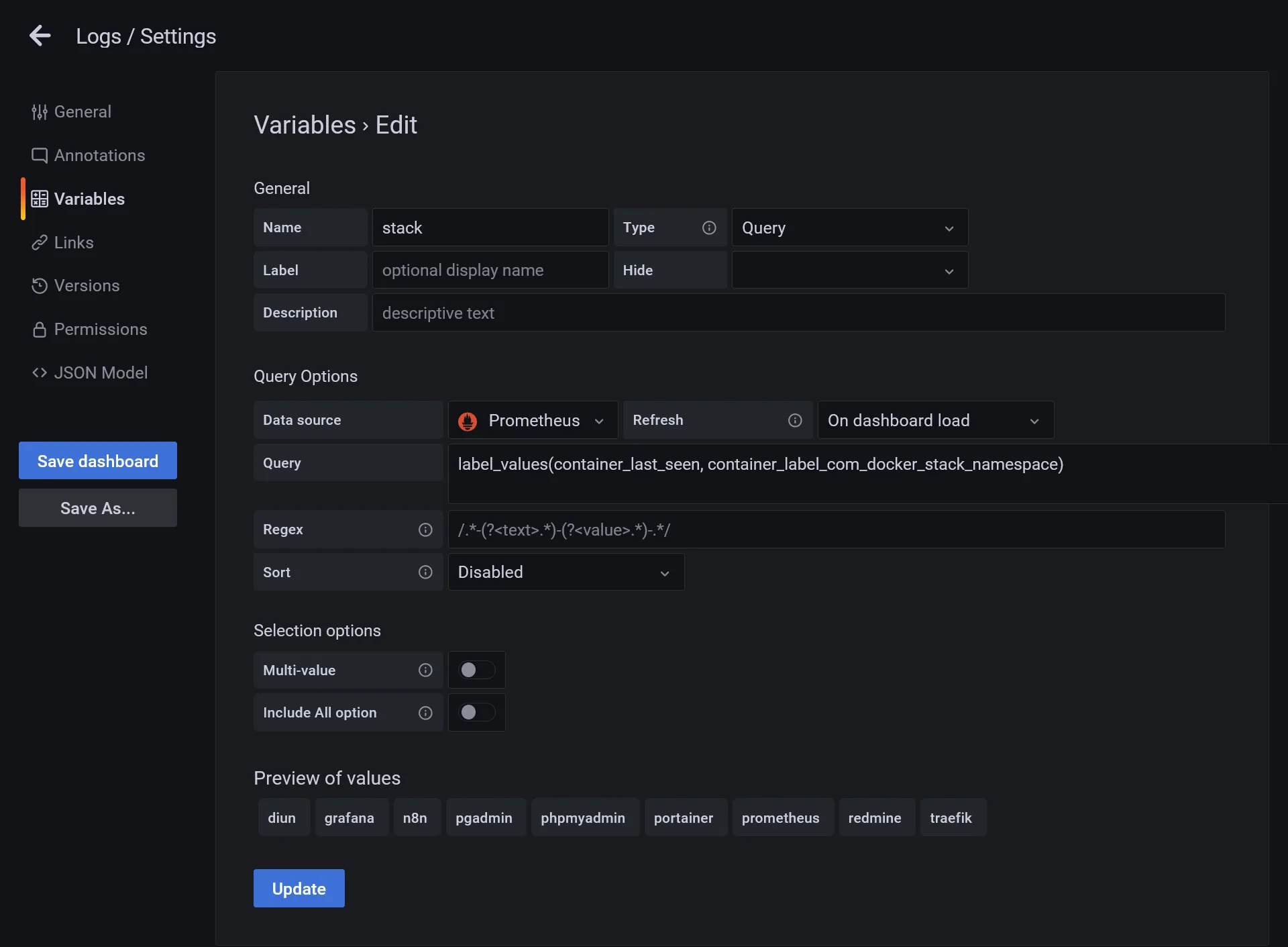 Grafana loki datasource